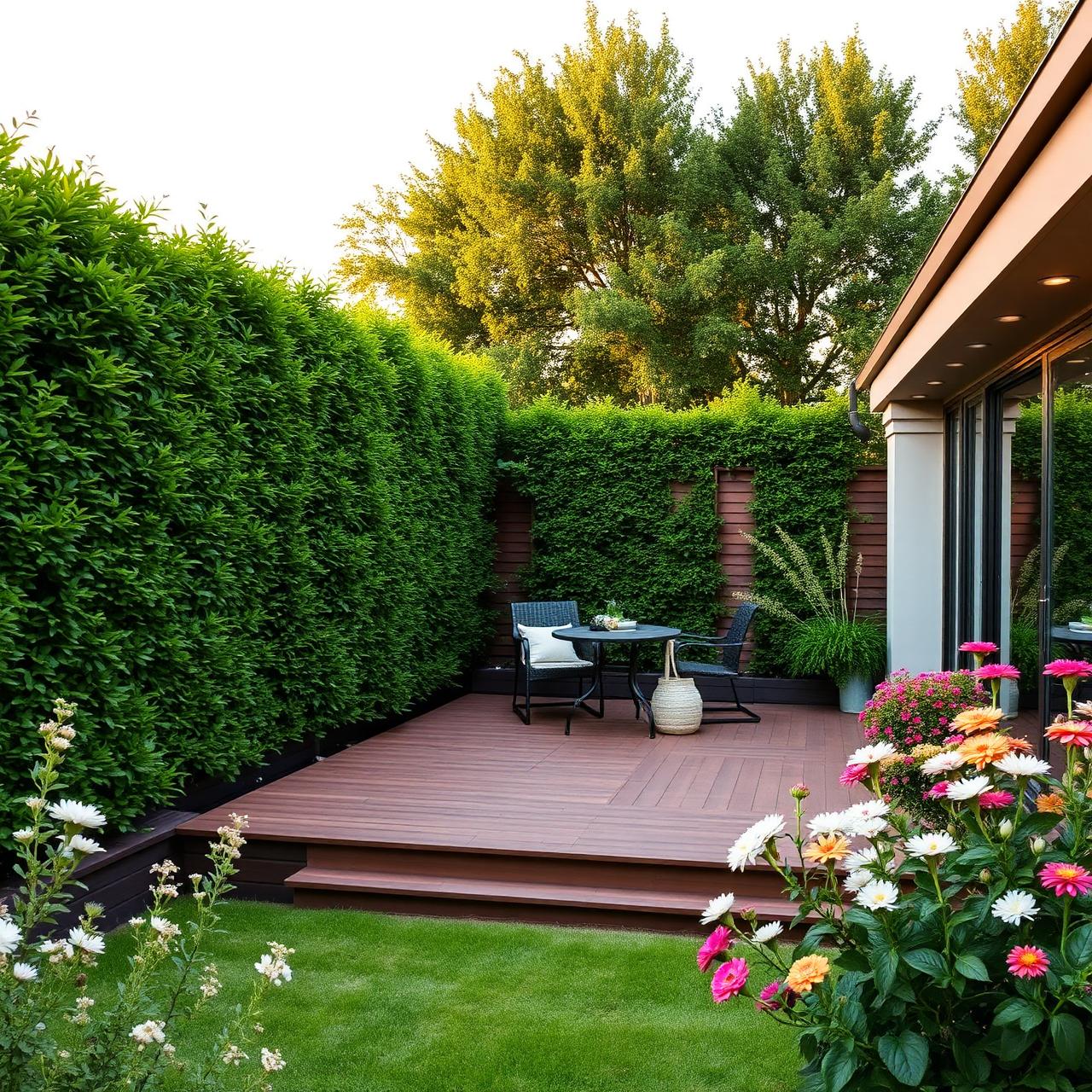 Moderner Gartenbereich mit Terrasse